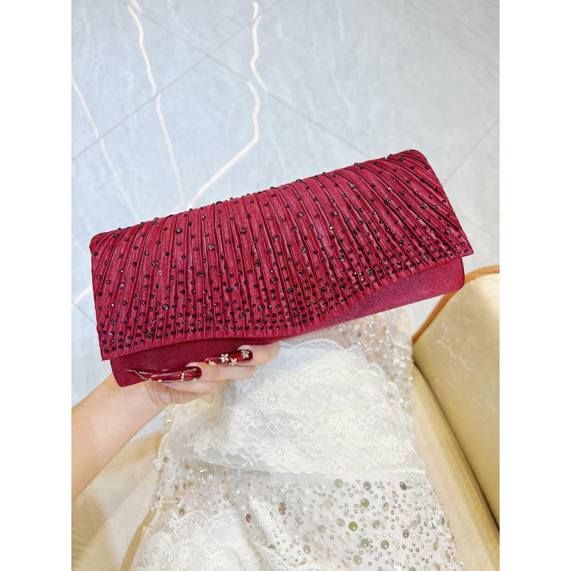 Women Bags On Sale - New luxury diamond-embellished evening clutch for