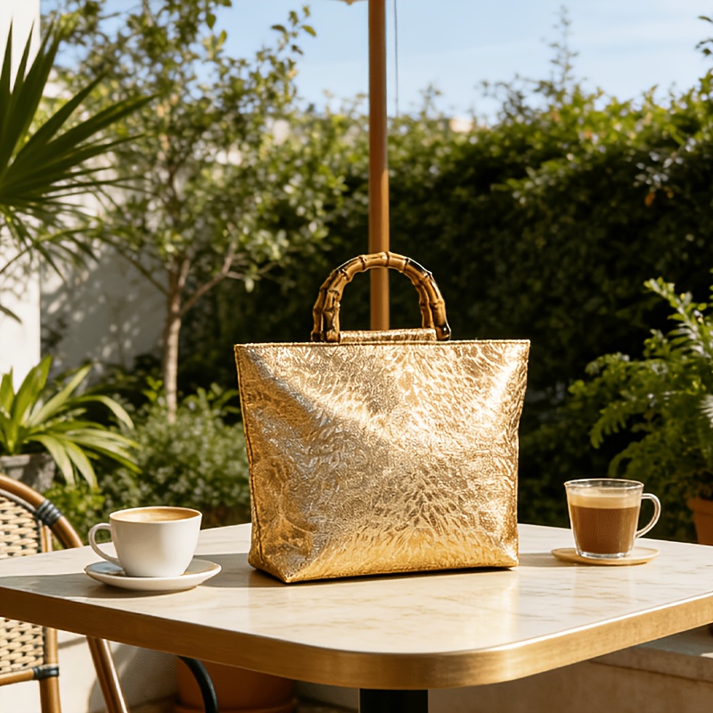Light luxury metallic gold jac - огляд і ціна Women Bags On Sale